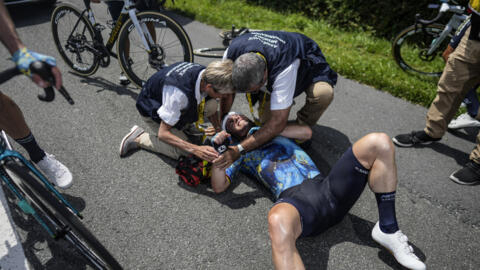 UK's Mark Cavendish crashes out of Tour de France after fall in stage eight