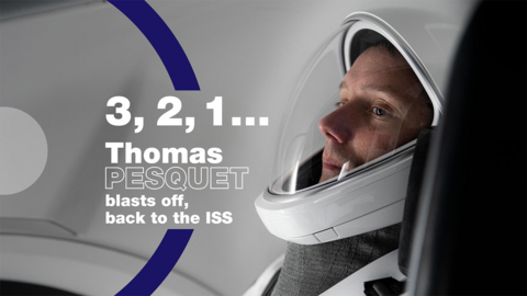 3, 2, 1... Thomas Pesquet ready to blast off for the International Space Station